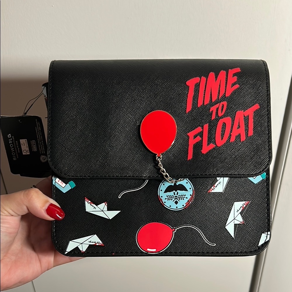 It Themed Black and Red Women's Bag